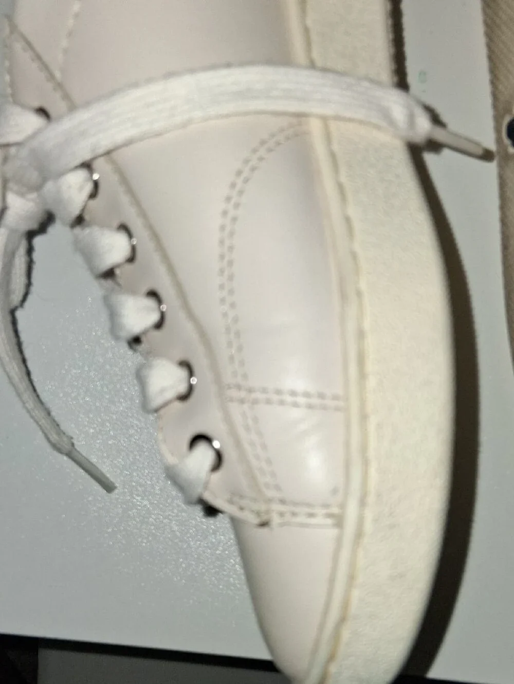 Coach Cream White Lace-Up Leather Sneakers